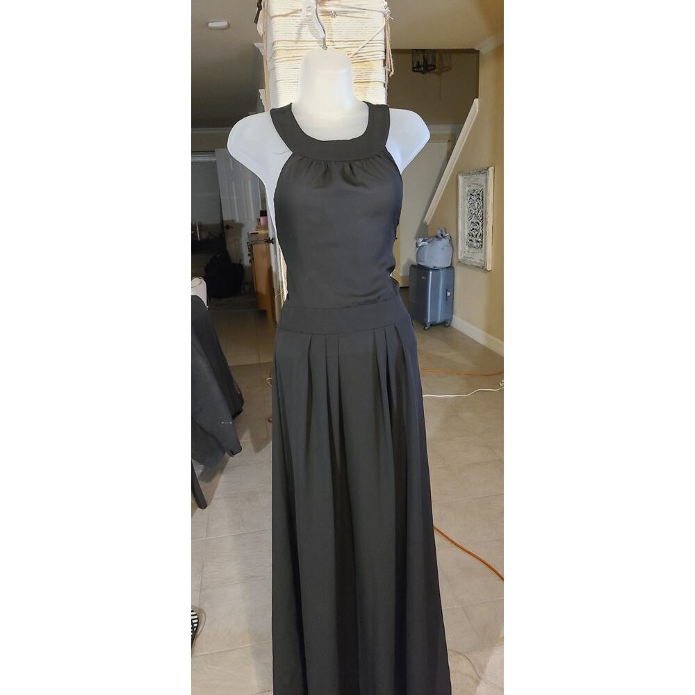 NORMAKAMALI CAYLA SIDE LADIES DRAPE GOWN - BLACK - SMALL
